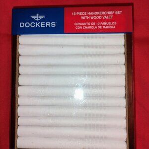 Dockers handkerchiefs in wooden tray